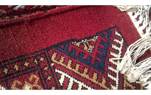 TEPPICH ROT BLAU HANDGEKNÖPFT