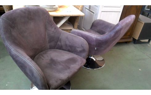 FAUTEUIL CLUB L UNITE BRUN MICROFIBRE CHROME