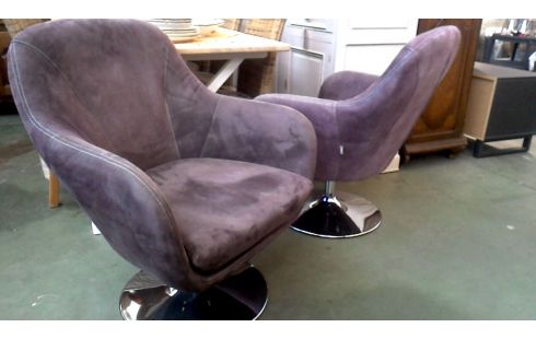 FAUTEUIL CLUB L UNITE BRUN MICROFIBRE CHROME