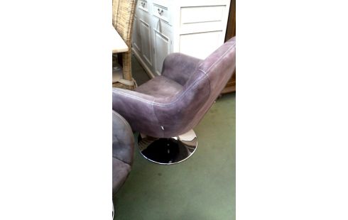 FAUTEUIL CLUB L UNITE BRUN MICROFIBRE CHROME