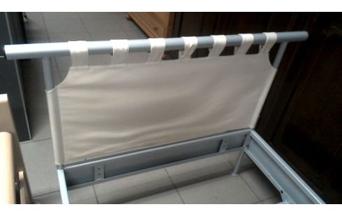 BETT 90X200 GRAU METALL OHNE, , LATTENROST