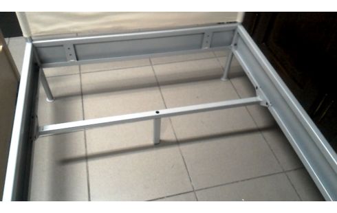 BETT 90X200 GRAU METALL OHNE, , LATTENROST