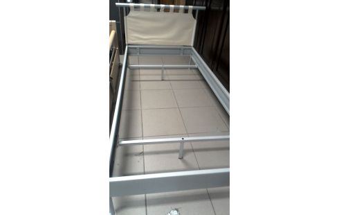 BETT 90X200 GRAU METALL OHNE, , LATTENROST