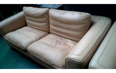 SALON BEIGE CLAIR BRUN CUIR