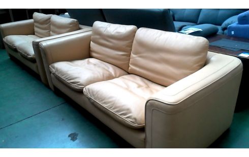 SALON BEIGE CLAIR BRUN CUIR