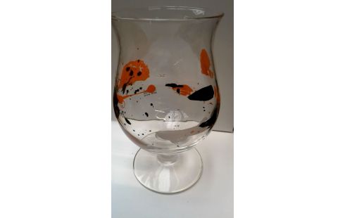 GLASWERK DUVEL ARNE QUINZE ORANJE ZWART WIT DECORATIE