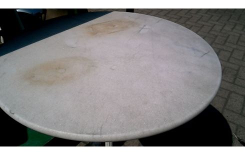 GARTENTISCH RUND MARMORSTEIN GUSSEISEN