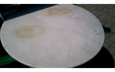 GARTENTISCH RUND MARMORSTEIN GUSSEISEN