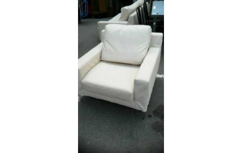 FAUTEUIL SIMILI CUIR BEIGE POLTRON SOFA