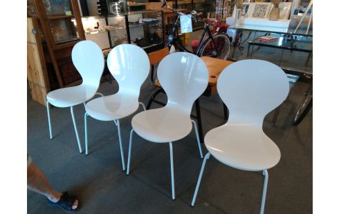 CHAISE LAQUE BLANC LOT DE 4