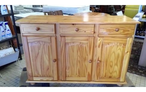 NIEDRIGE ANRICHTE KIEFER 3 TÜREN / 3 SCHUBLADEN