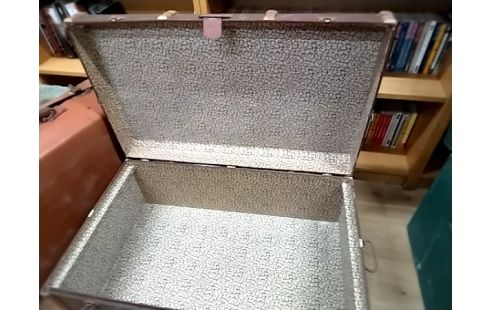 MALLE COFFRE ANCIENNE MARRON