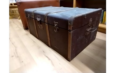 MALLE COFFRE ANCIENNE MARRON