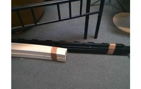 LIT METAL NOIR 90X190 AVEC LATTES