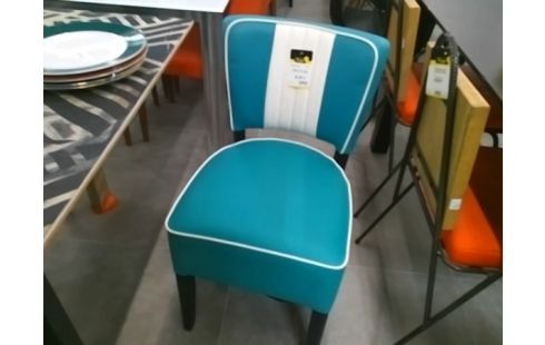 CHAISE SIMILI CUIR TURQUOISE STYLE DINNER