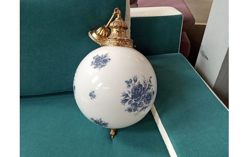 SUSPENSION BOULE FLEURS BLEUES