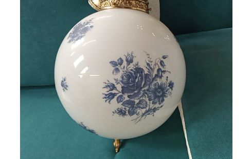 SUSPENSION BOULE FLEURS BLEUES