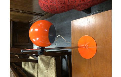 LAMPE VINTAGE BOULE ORANGE