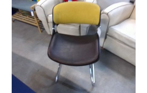 FAUTEUIL TISSU JAUNE MARRON
