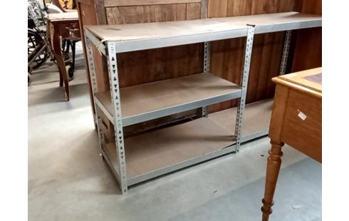 ETAGERE bois et metal gris