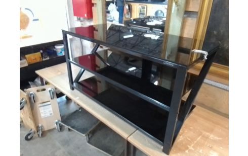 MEUBLE TV VERRE TREMPÉ NOIR