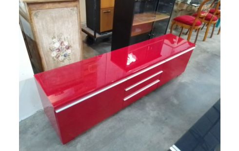 MEUBLE TV MODERNE LAQUE ROUGE