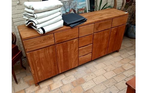 DRESSOIR teck 8 tiroirs 4 portes