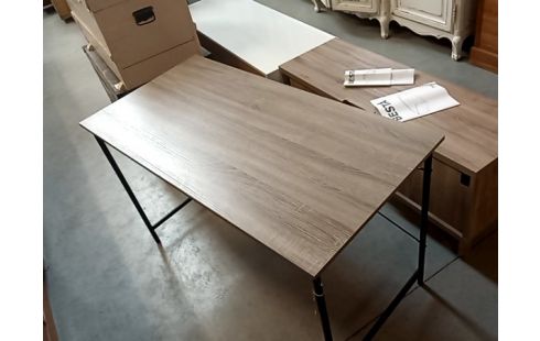 BUREAU aspect bois pied metal noir