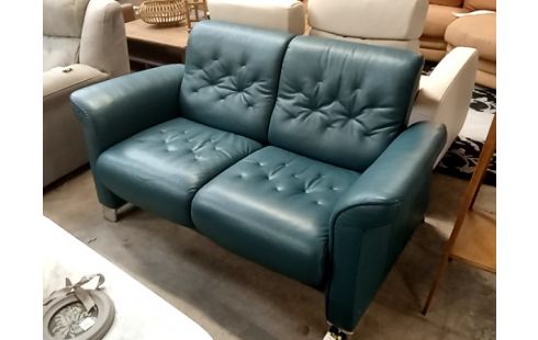 CANAPE STRESSLESS BLEU TURQUOISE 2 PLACES SYMPA