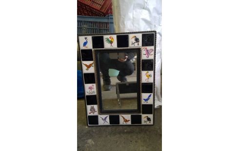 CONSOLE +MIROIR VINTAGE CARRELAGEW