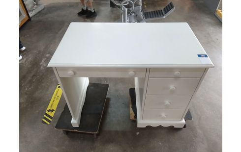 BUREAU BOIS BLANC 5 TIROIRS