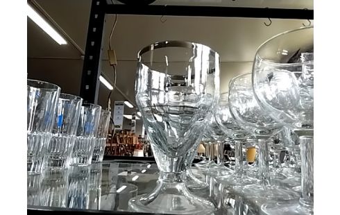 VERRES A PIED BORDURES ARGENTÉE LOT DE 3