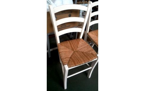 2 CHAISES BLANCHE, , BOIS ASSISE PAILLEE