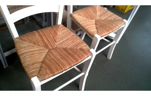 2 CHAISES BLANCHE, , BOIS ASSISE PAILLEE