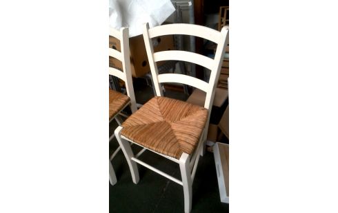 2 CHAISES BLANCHE, , BOIS ASSISE PAILLEE