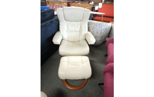 FAUTEUIL RELAX CUIR +REPOSE PIEDS
