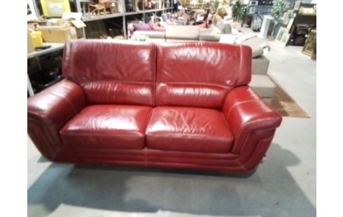 CANAPE CUIR ROUGE 2P