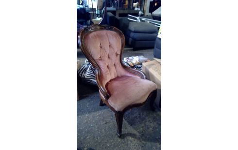 FAUTEUIL CHAUFFEUSE VELOURS ROSE