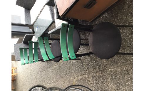 CHAISE LOOK VINTAGE BOIS VERT LOT DE 4