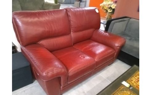CANAPE CUIR ROUGE