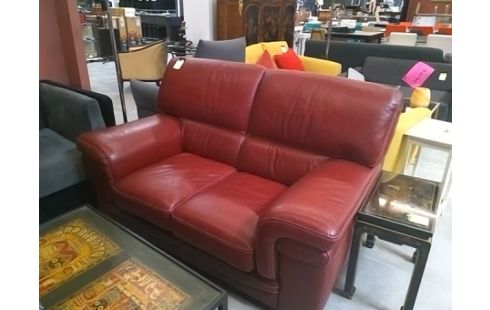 CANAPE CUIR ROUGE