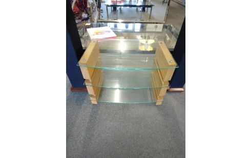 MEUBLE HIFI VERRE CHENE MASSIF