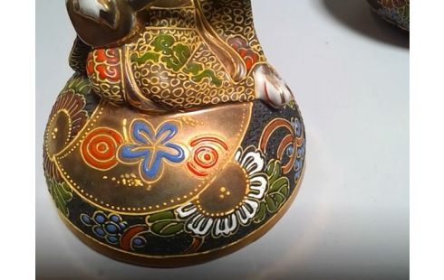 BOITE PORCELAINE SATSUMA DECORS PERLES