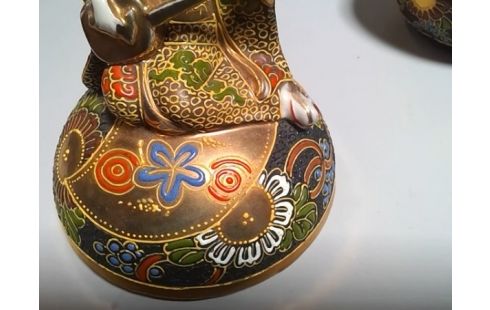 BOITE PORCELAINE SATSUMA DECORS PERLES