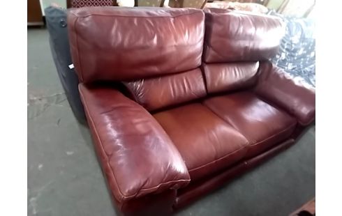 CANAPÉ 2 PLACES CUIR ROUGE