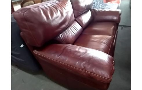 CANAPÉ 2 PLACES CUIR ROUGE