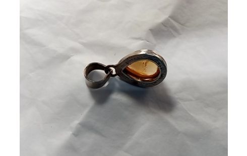 PENDENTIF pierre naturelle et argent