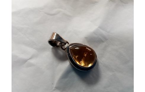 PENDENTIF pierre naturelle et argent