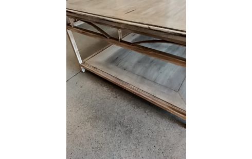 TABLE BASSE CÉRUSÉE BOIS MÉTAL