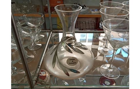 CARAFE VERRE ET ETAIN